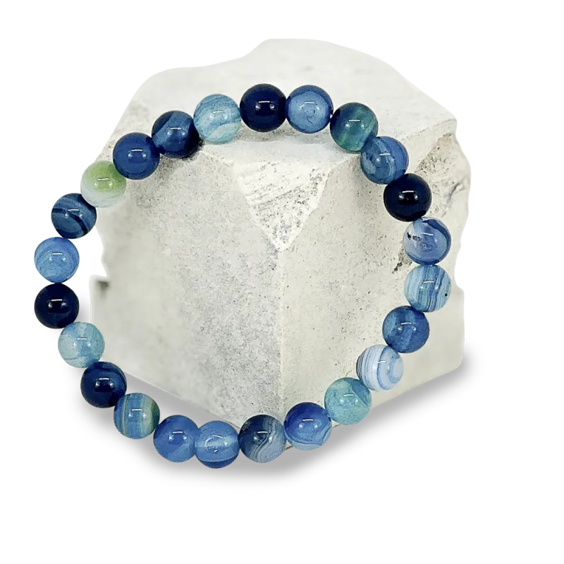 Bracelet Agate Bleue 8mm