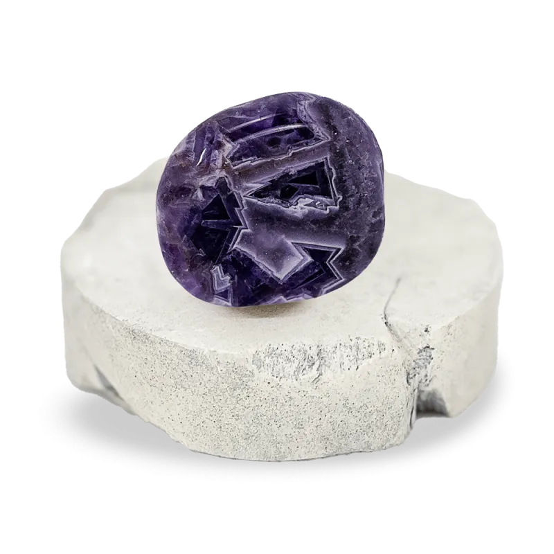 Galet Plat en Améthyste Chevron