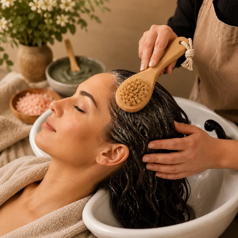 Brosse exfoliante du cuir chevelu professionnelle