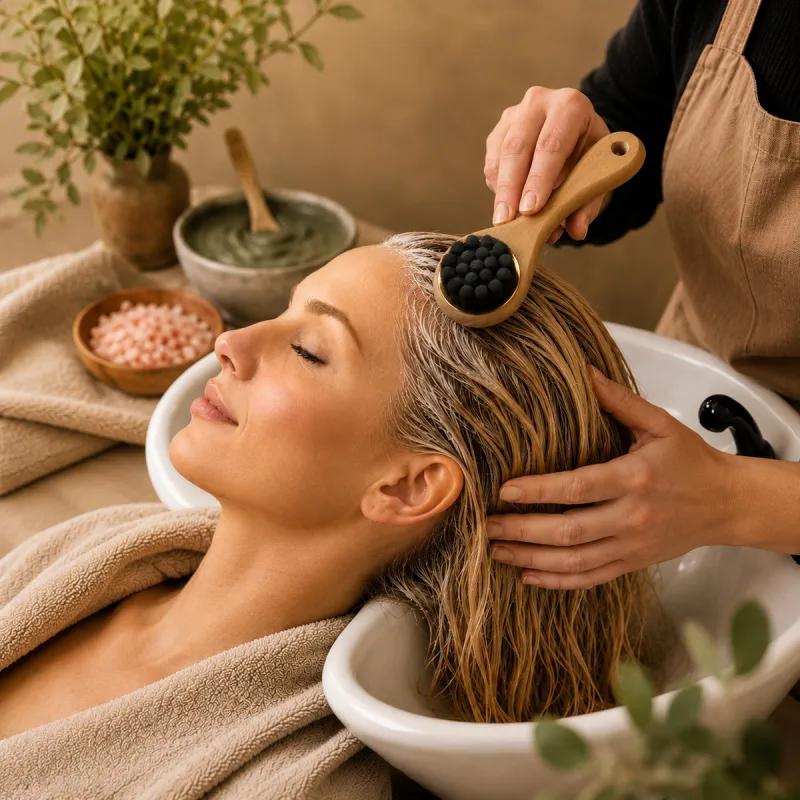 Brosse apaisante de massage du cuir chevelu professionnelle
