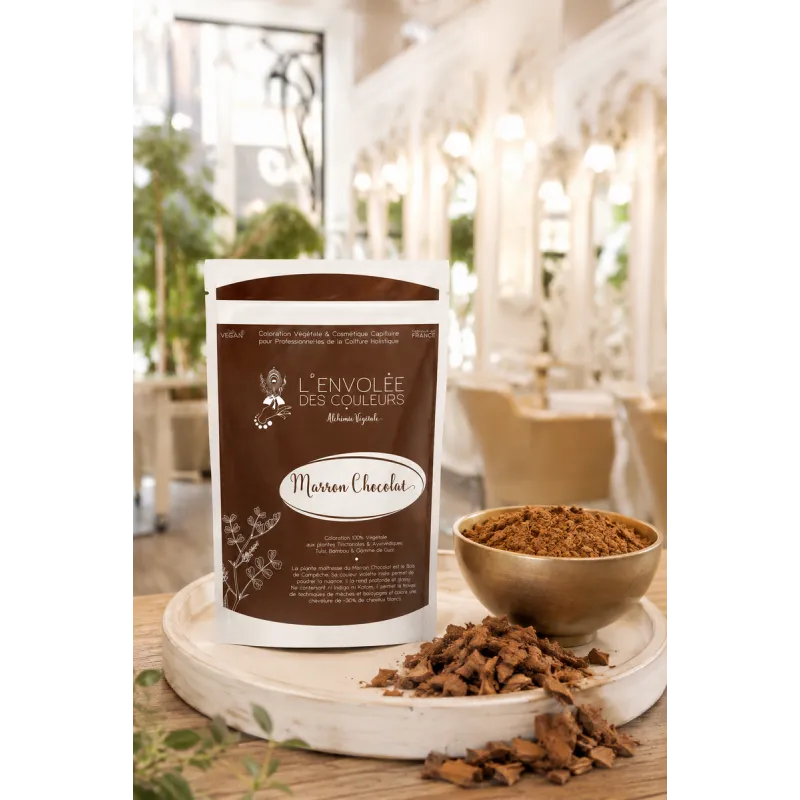Coloration végétale professionnelle Marron Chocolat | Enrichissement des bruns & patine glossy