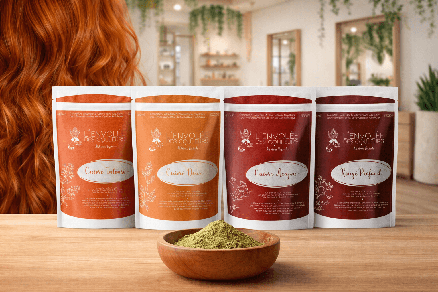 Coloration végétale cuivrée pour les professionnels